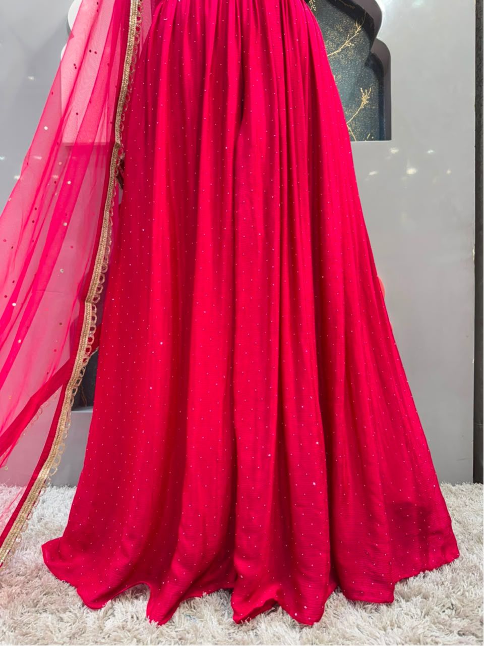 "RANI PINK REGAL EMBELLISHED INDO-WESTERN"