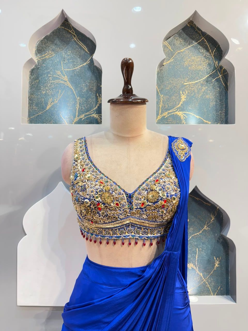 "ROYAL SAPPHIRE DRAPE SAREE"