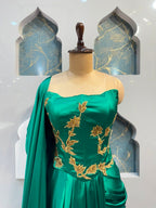 "EMERALD DRAPE ELEGANCE INDO-WESTERN"
