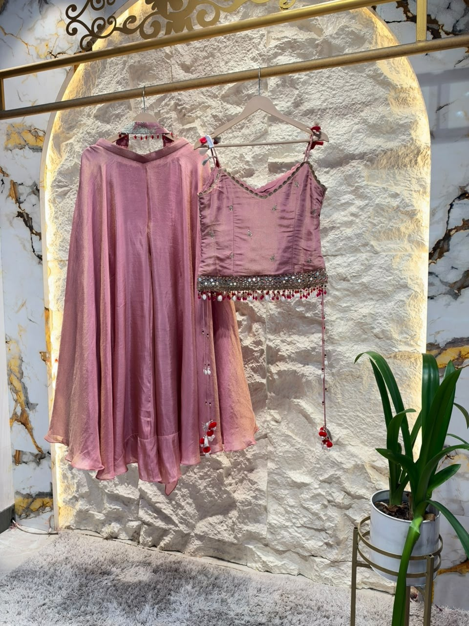 "ROYAL ROSE DRAPED INDO-WESTERN"