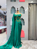 "EMERALD DRAPE ELEGANCE INDO-WESTERN"