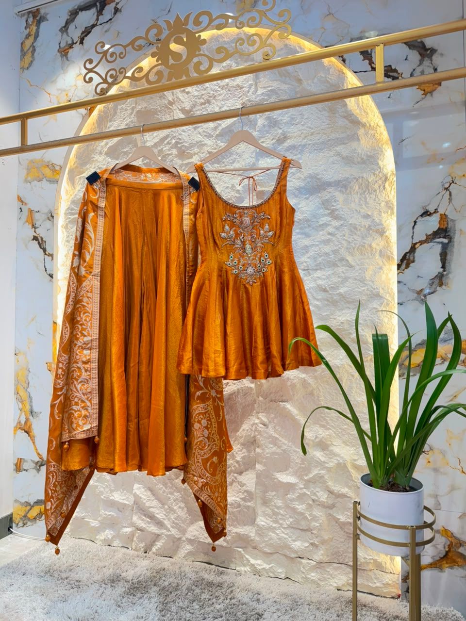 "GOLDEN AABROO EMBELLISHED SHARARA"