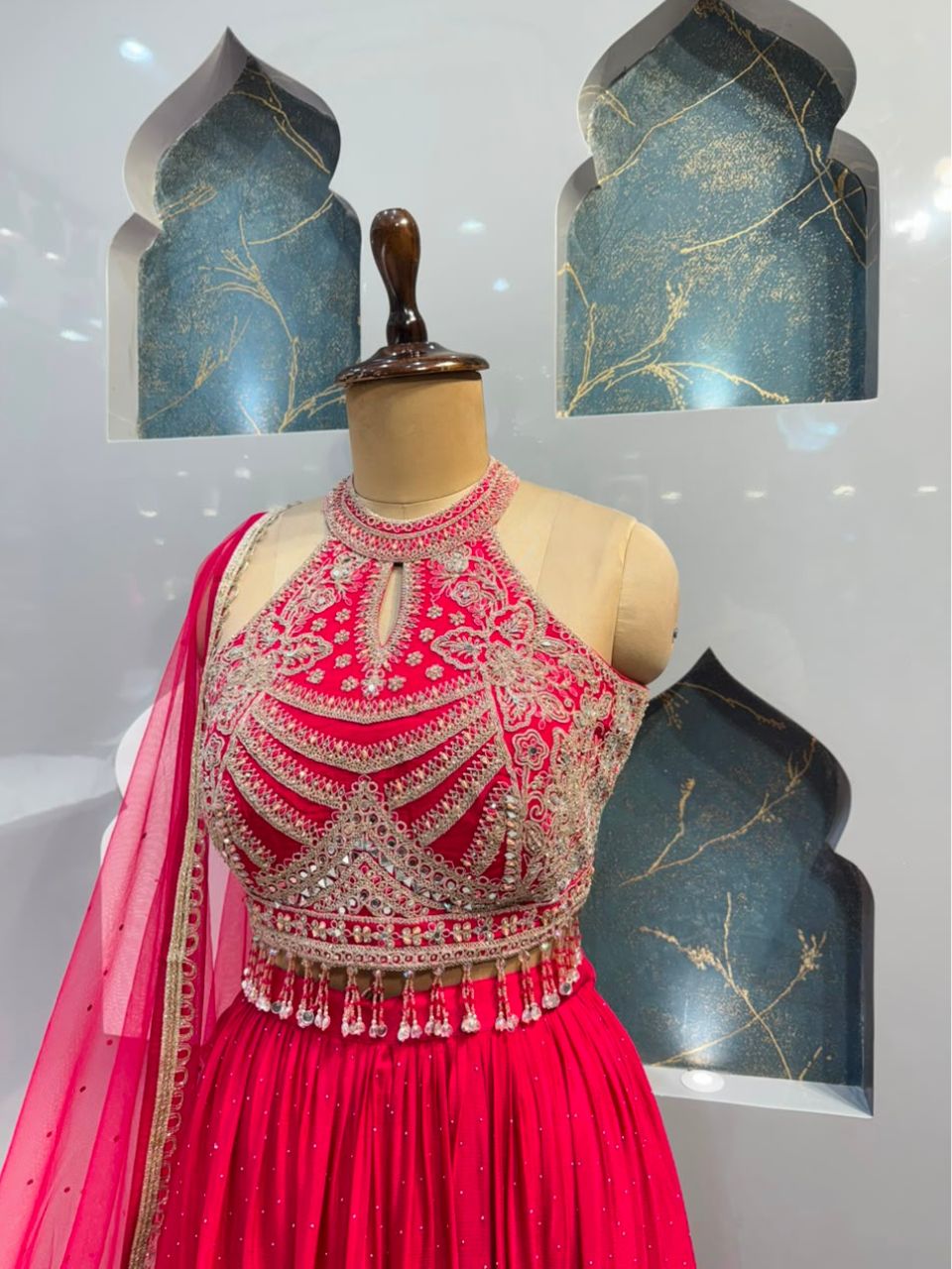 "RANI PINK REGAL EMBELLISHED INDO-WESTERN"