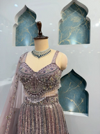 "ELEGANT MAUVE EMBROIDERED MERMAID"