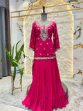 "RANI PINK MIRROR WORK SHARARA"