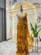 "MUSTARD MUSE DRAPE SAREE"