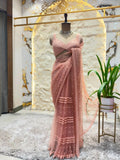 "BLUSH PINK PEARL EMBROIDERED SAREE"