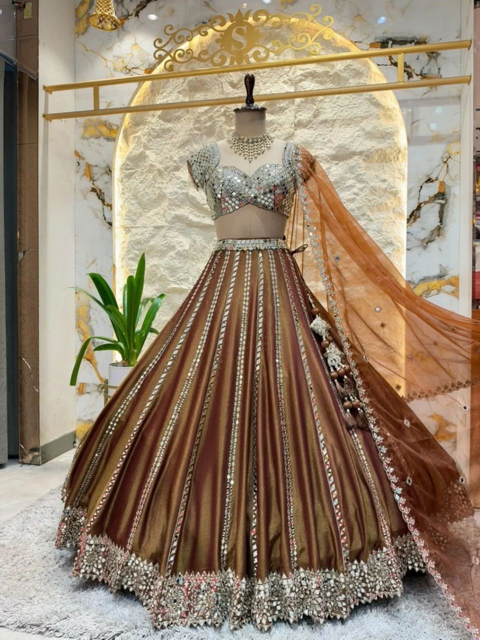 "ELEGANT COPPER BROWN LEHENGA"