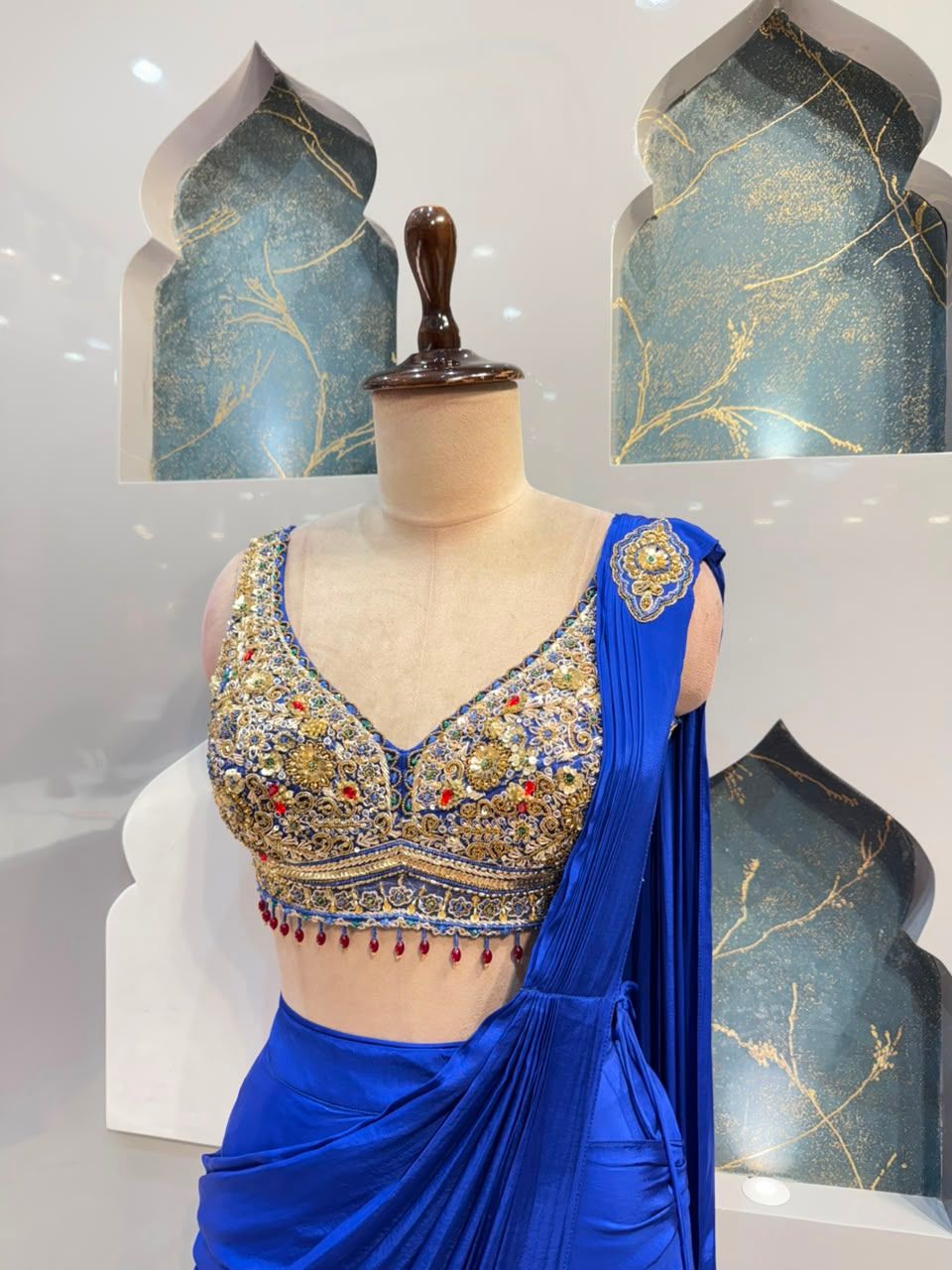 "ROYAL SAPPHIRE DRAPE SAREE"