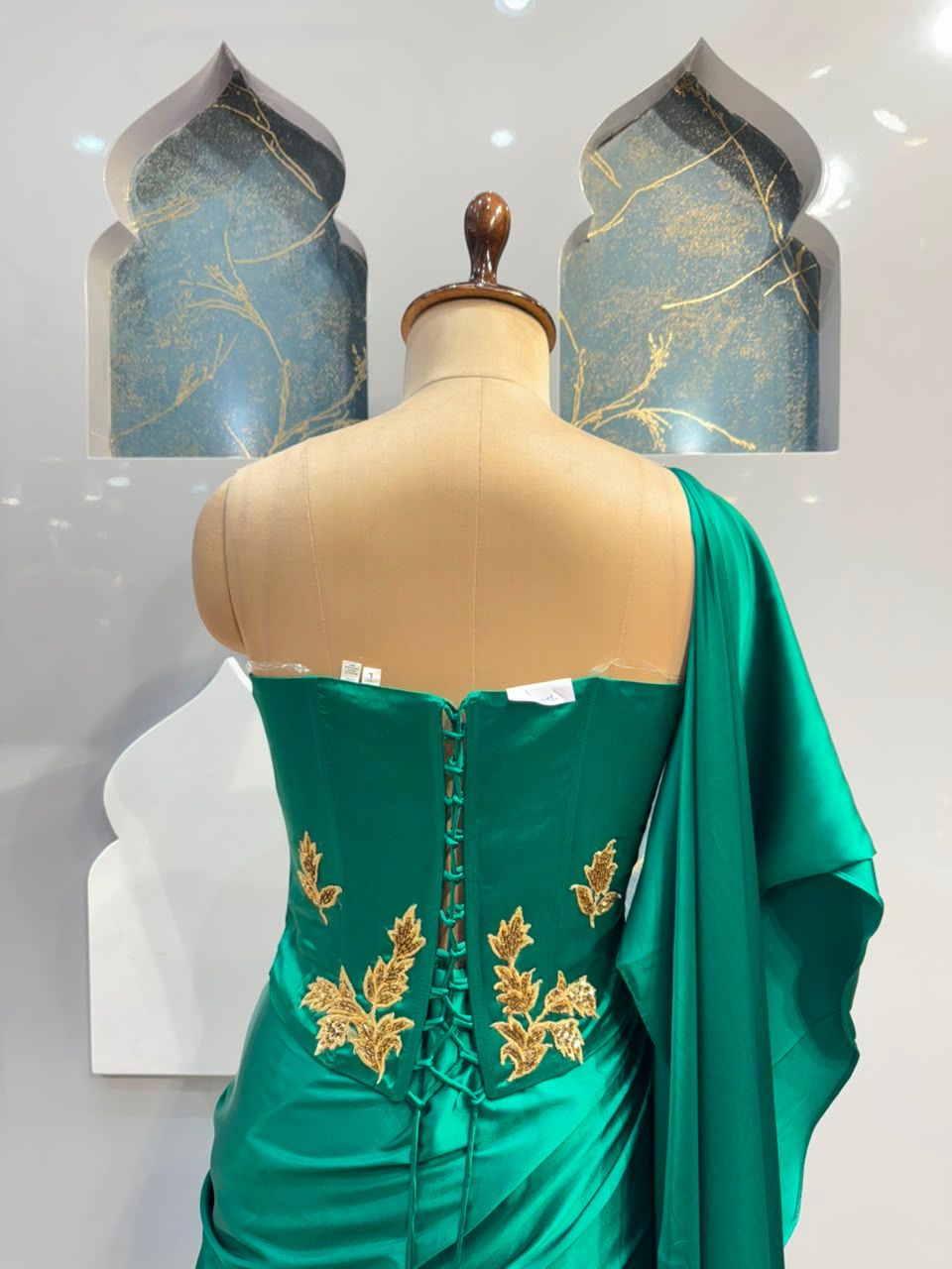 "EMERALD DRAPE ELEGANCE INDO-WESTERN"
