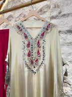 "IVORY EMBROIDERED KURTA WITH PLAZZO"