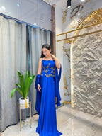 "ROYAL SAPPHIRE DRAPE INDO-WESTERN"