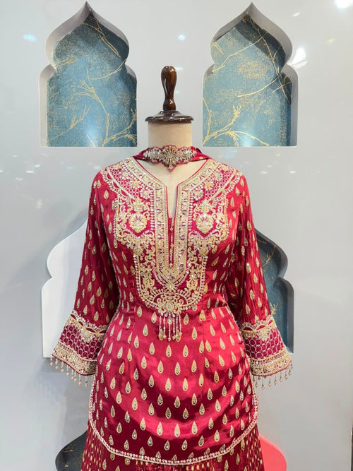 "ROYAL ROSE GOLD SHARARA"