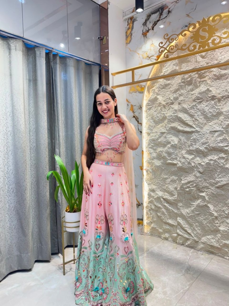 "PASTEL BLOOM INDO-WESTERN"