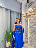 "ROYAL SAPPHIRE DRAPE INDO-WESTERN"