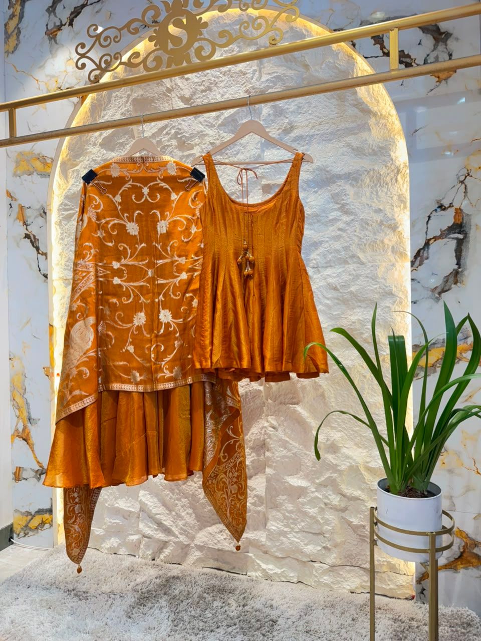 "GOLDEN AABROO EMBELLISHED SHARARA"