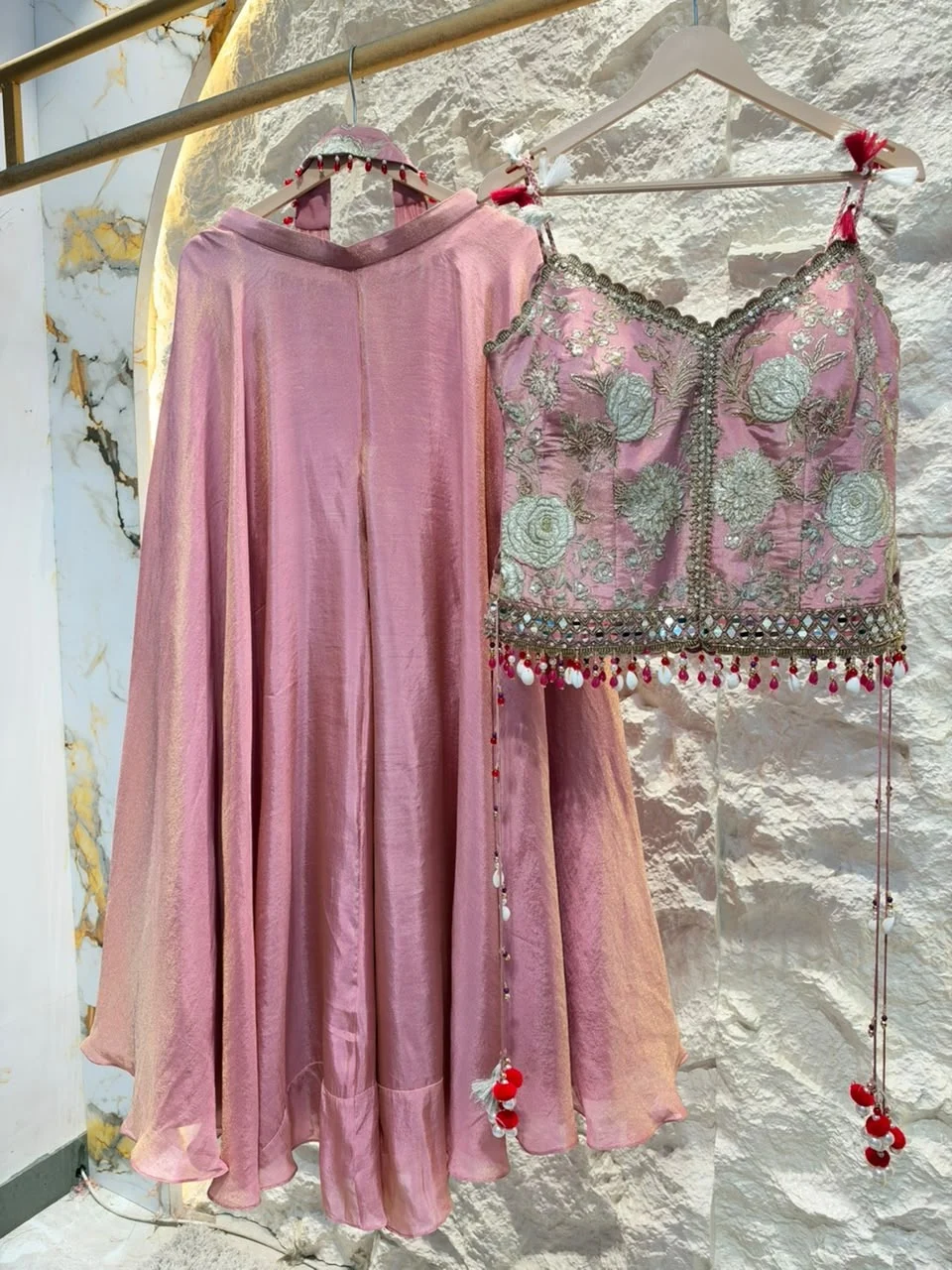 "ROYAL ROSE DRAPED INDO-WESTERN"