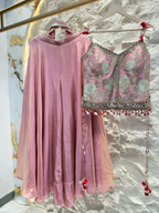 "ROYAL ROSE DRAPED INDO-WESTERN"