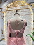 "BLUSH PINK PEARL EMBROIDERED SAREE"