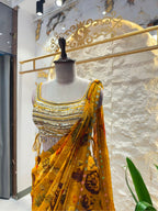 "MUSTARD MUSE DRAPE SAREE"