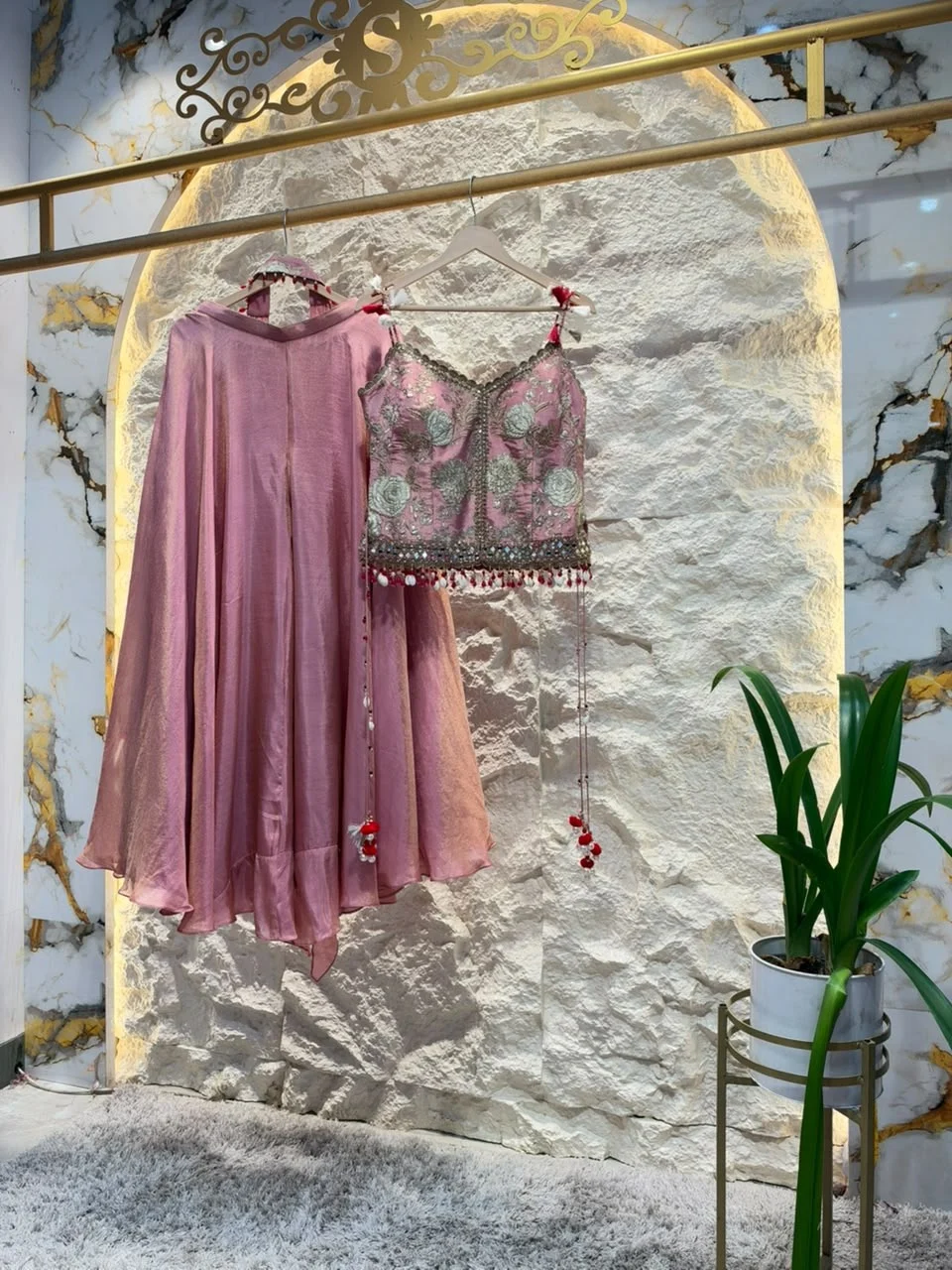 "ROYAL ROSE DRAPED INDO-WESTERN"