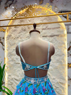 "SKY BLUE FLORAL EMBROIDERED LEHENGA"