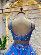 "ROYAL BLUE FLORAL SYMPHONY LEHENGA"