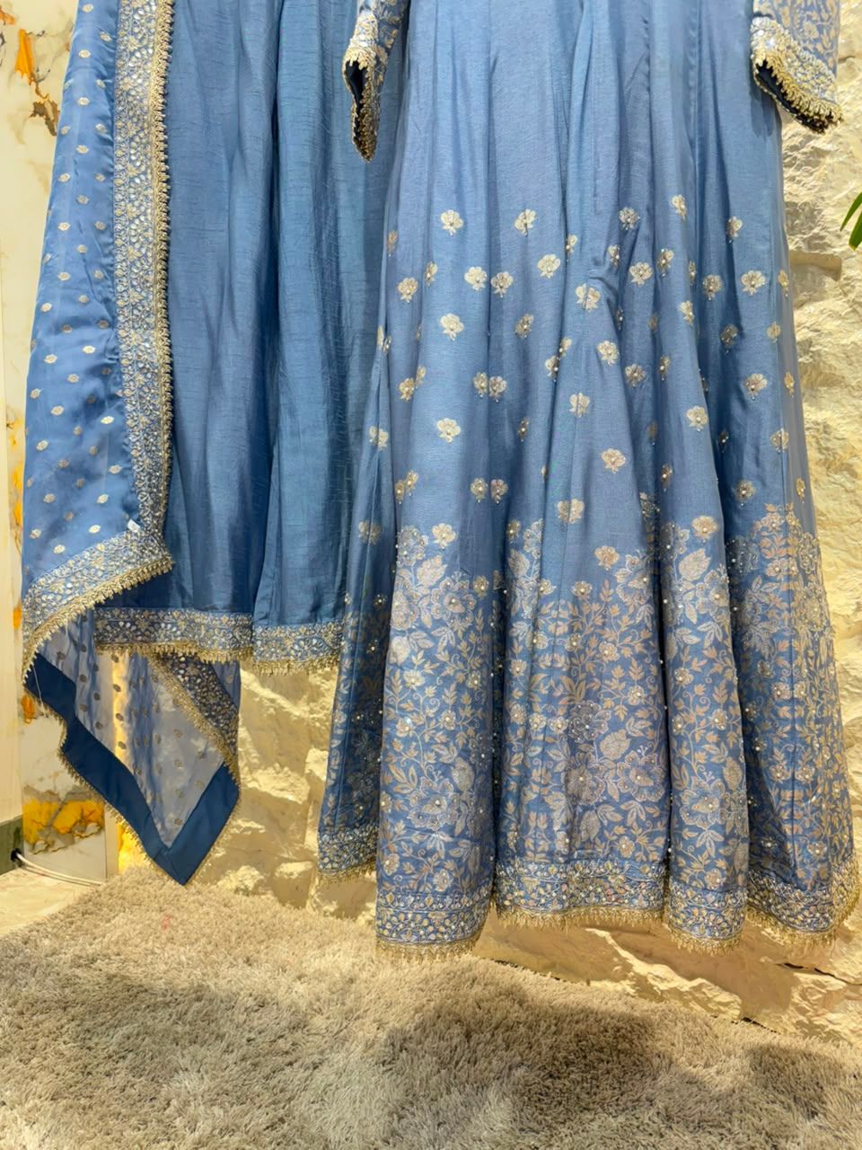 "POWDER BLUE ELEGANCE ANARKALI "