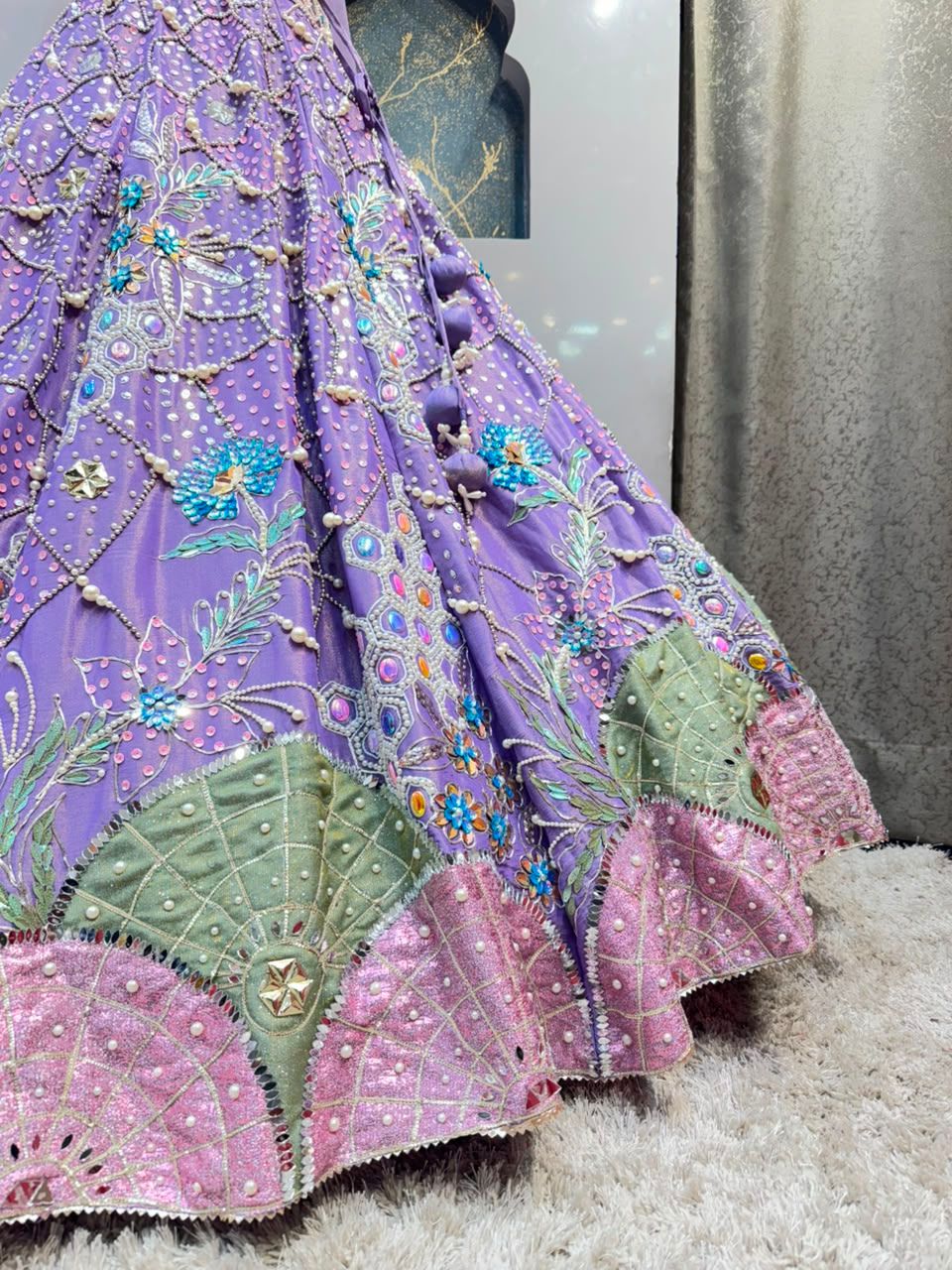 "LAVENDER ENCHANTED BLOOM LEHENGA"