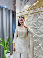 "IVORY PEARL EMBROIDERED SUIT"