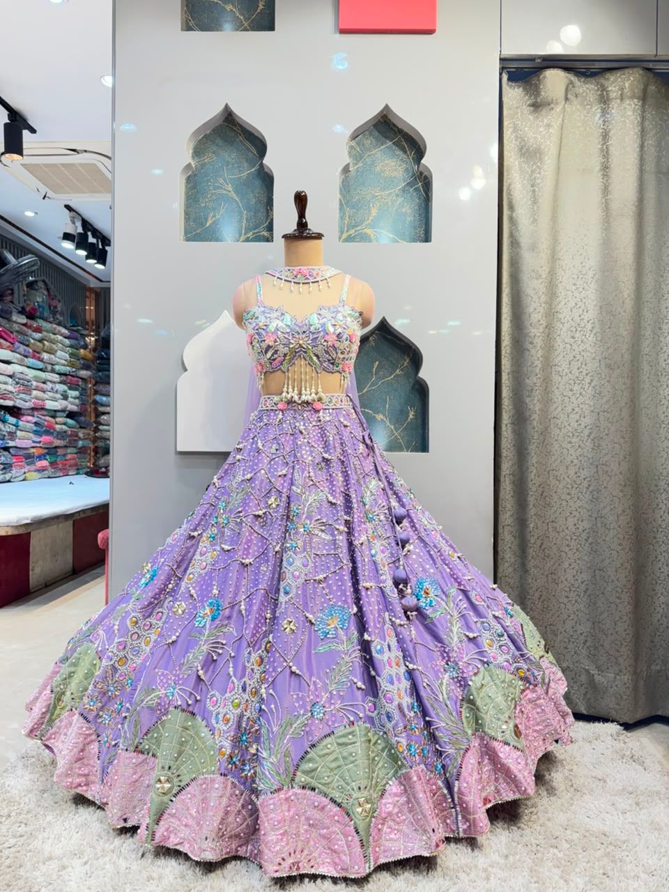 "LAVENDER ENCHANTED BLOOM LEHENGA"