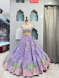 "LAVENDER ENCHANTED BLOOM LEHENGA"