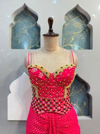 "FUCHSIA DRAPED GLAM INDO-WESTERN"