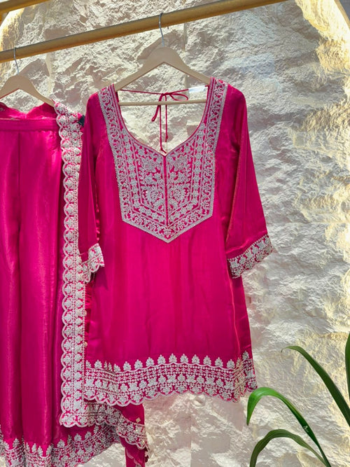 "RANI ROSETTE EMBROIDERED SHARARA"
