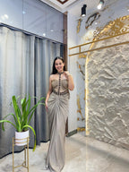 "CHAMPAGNE SHIMMER DRAPE INDOWESTERN"