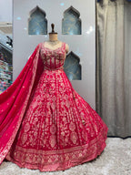 "RANI PINK EMBROIDERED LEHENGA"