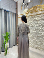 "SMOKEY GREY EMBELLISHED JACKET STYLE INDO-WESTERN"