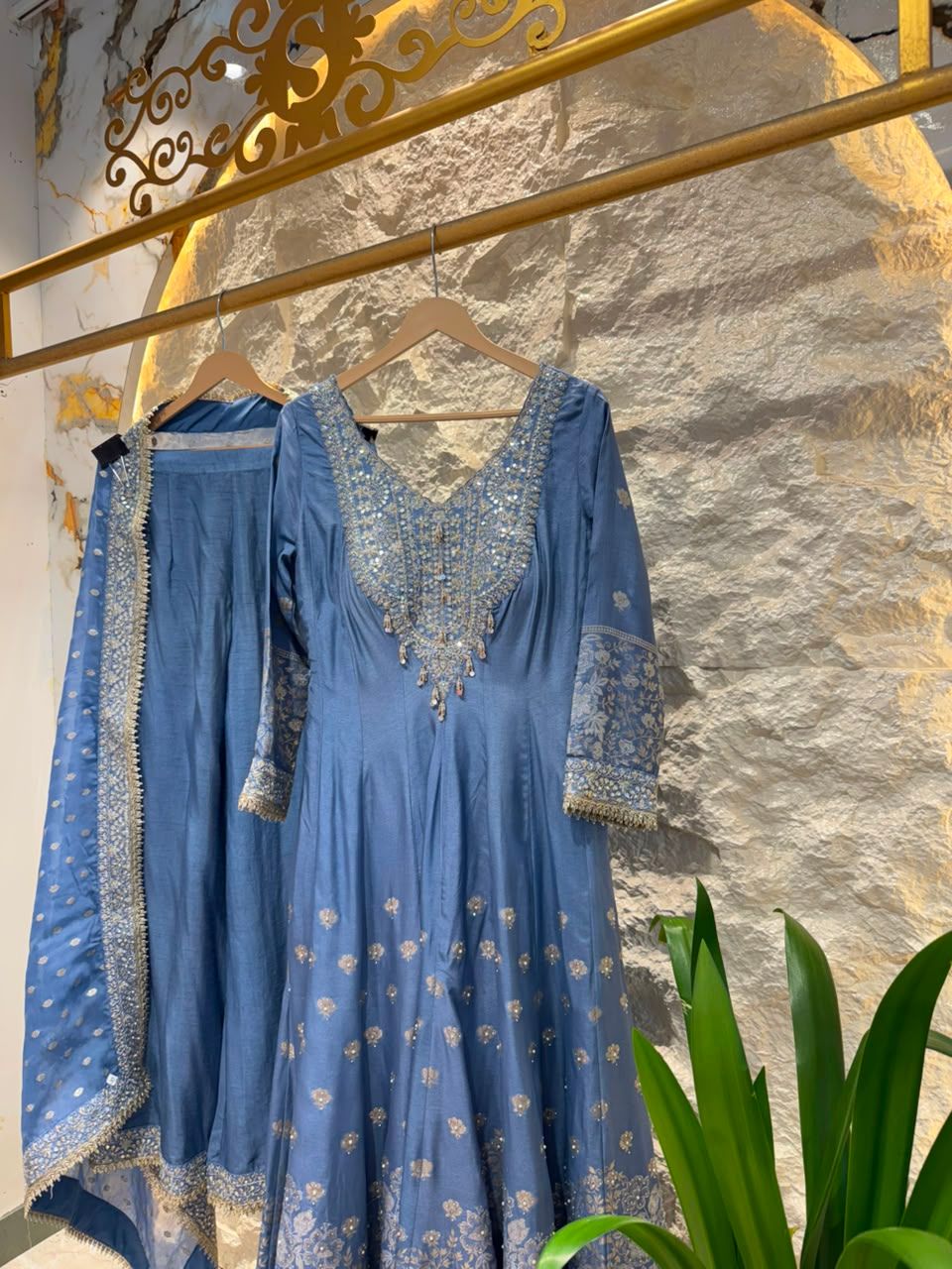 "POWDER BLUE ELEGANCE ANARKALI "