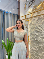 "PEARL FROST EMBELLISHED INDO-WESTERN"