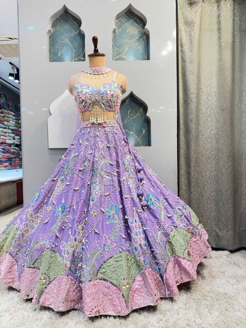 "LAVENDER ENCHANTED BLOOM LEHENGA"