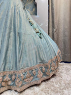 "CELESTIAL BLUE EMBELLISHED LEHENGA"