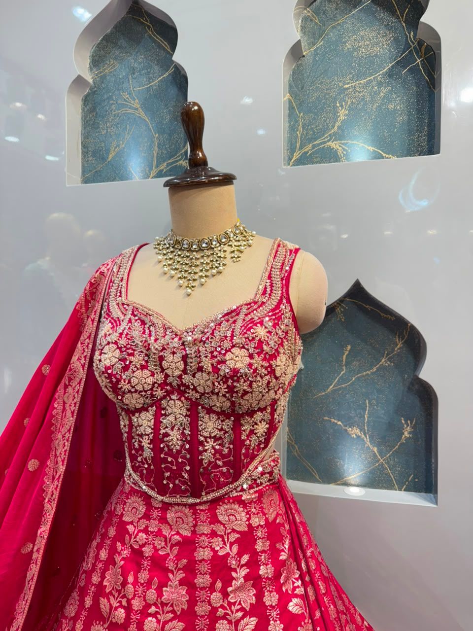"RANI PINK EMBROIDERED LEHENGA"