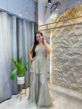 "SAGE SILVER EMBELLISHED INDO-WESTERN"