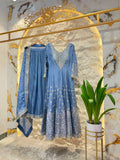 "POWDER BLUE ELEGANCE ANARKALI "