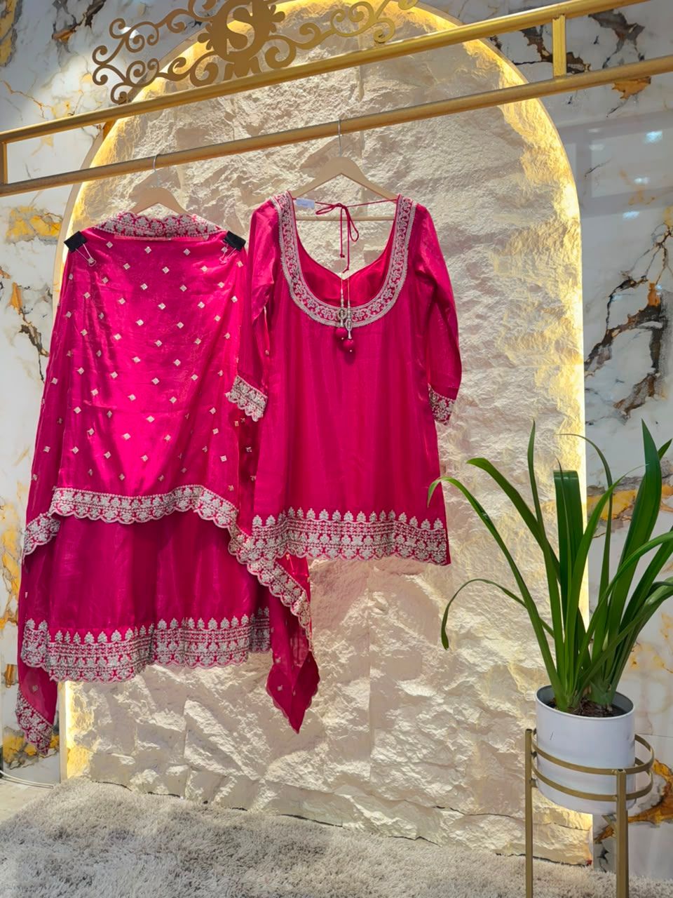 "RANI ROSETTE EMBROIDERED SHARARA"