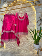 "RANI ROSETTE EMBROIDERED SHARARA"