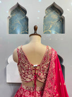 "RANI PINK EMBROIDERED LEHENGA"