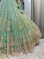 "MINT GREEN REGAL ZARI EMBROIDERED LEHENGA"