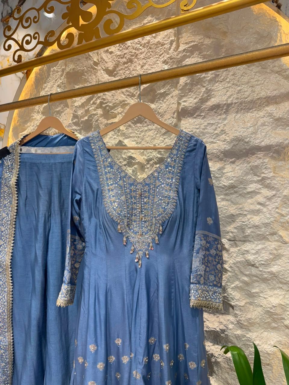 "POWDER BLUE ELEGANCE ANARKALI "