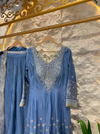 "POWDER BLUE ELEGANCE ANARKALI "